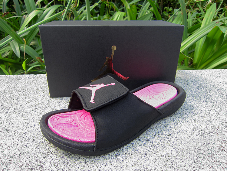 Air Jordan Hydro 6 Sandals Black Pink - Click Image to Close